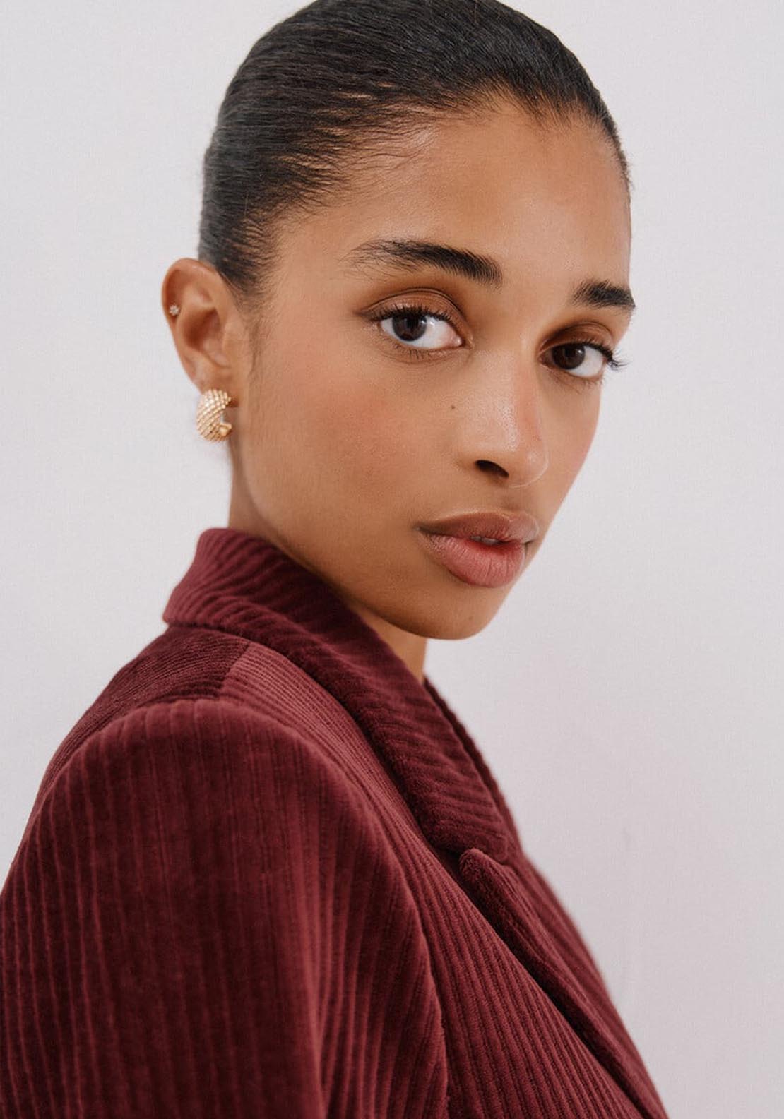 Cortefiel Double Corduroy Blazer - Red 4 Shaws Department Stores
