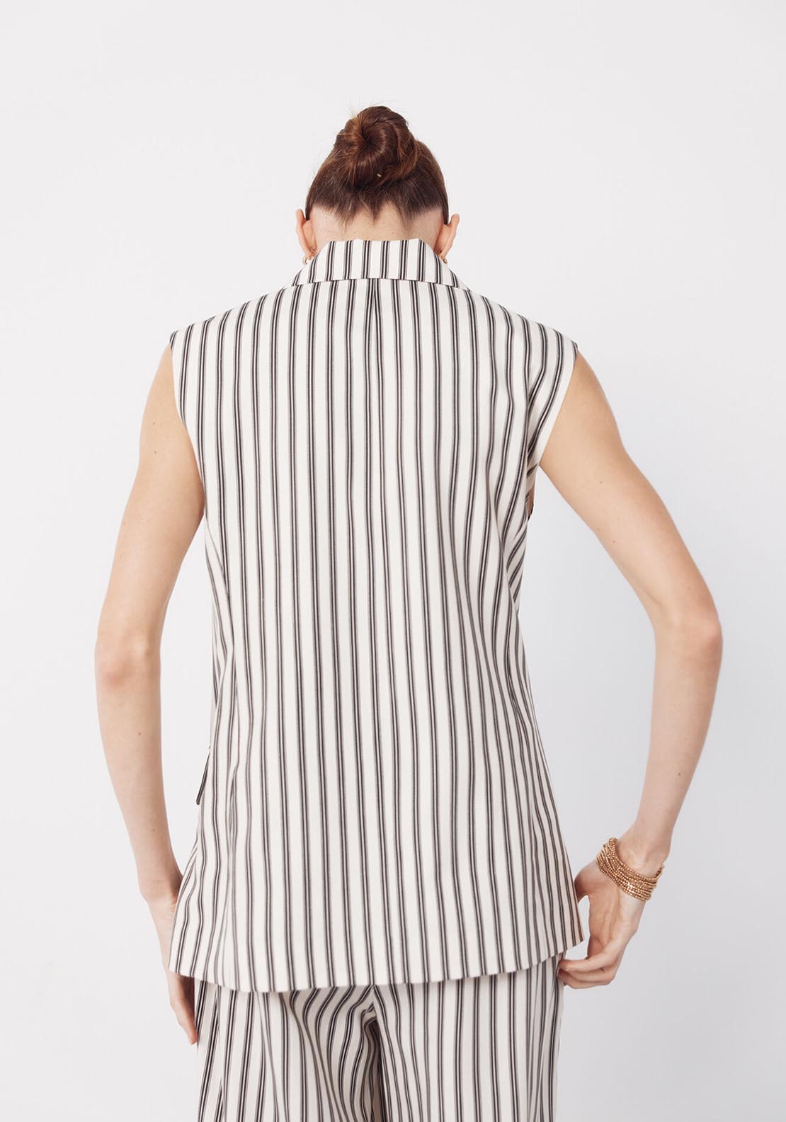 Cortefiel Long Striped Suit Vest - Printed 2 Shaws Department Stores