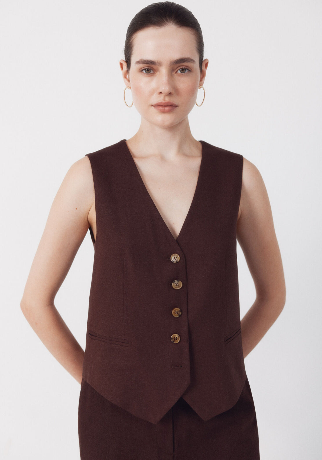 Tailored Waistcoat - Dark Brown