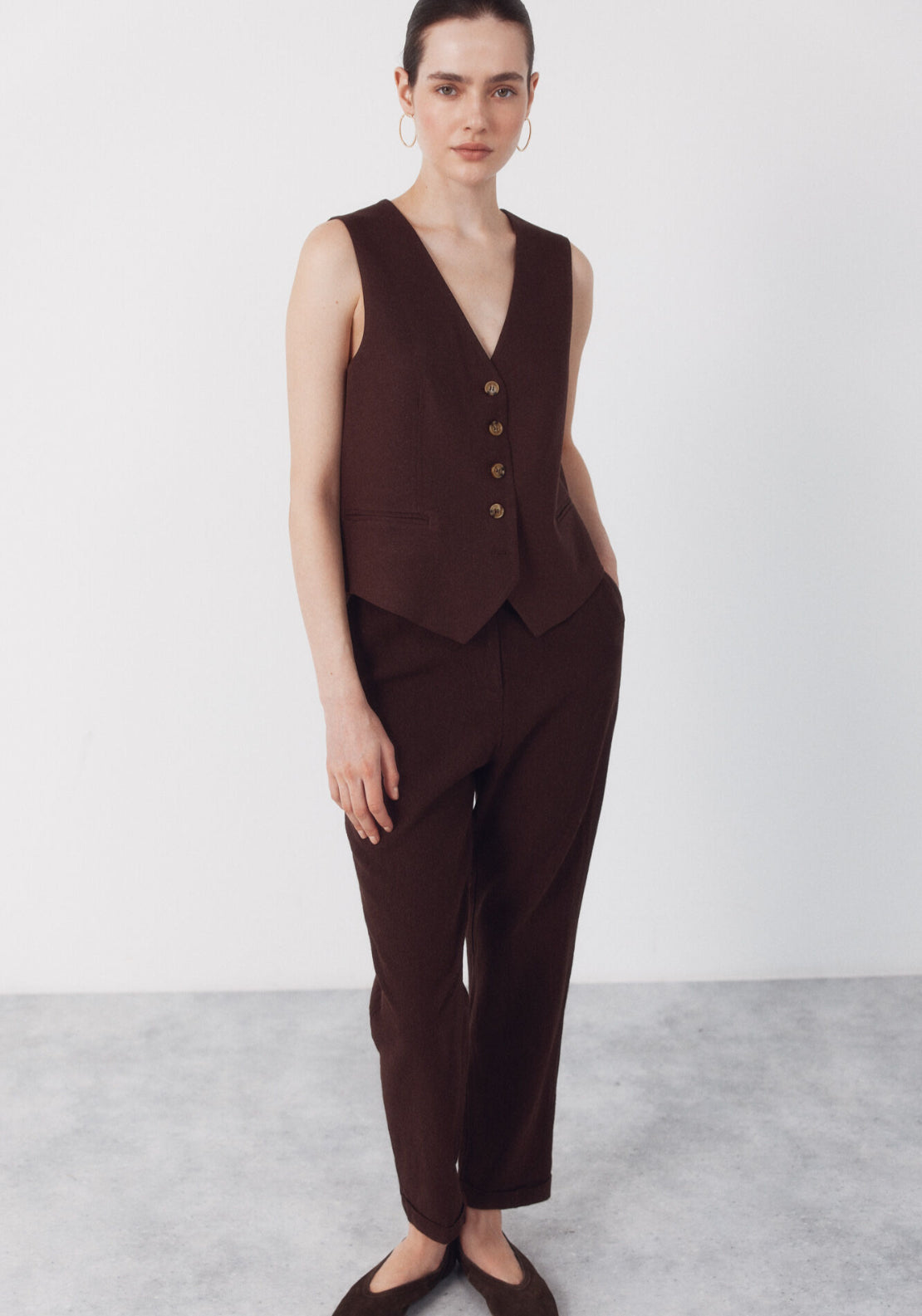 Tailored Waistcoat - Dark Brown