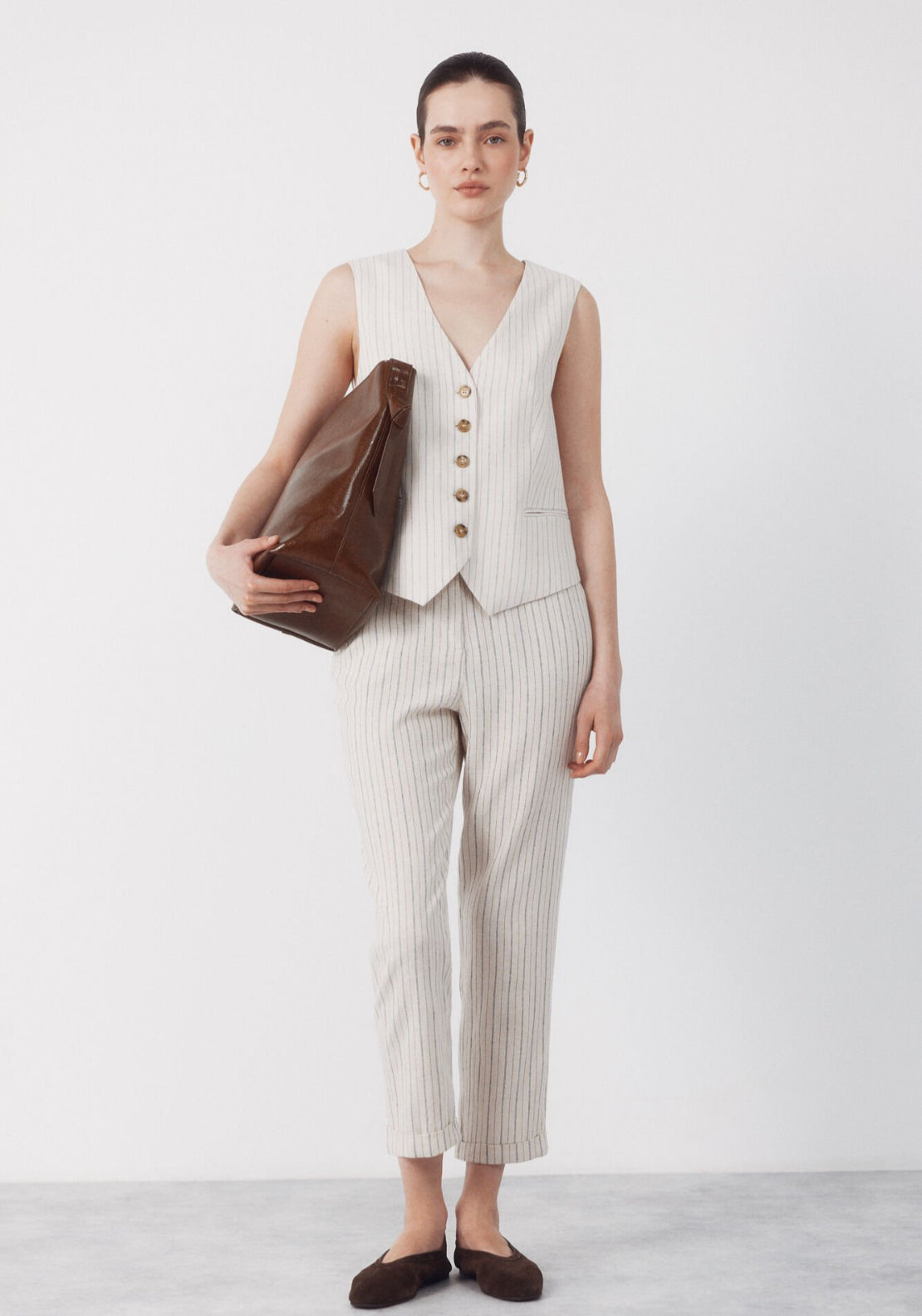 Tailored Waistcoat - White Print