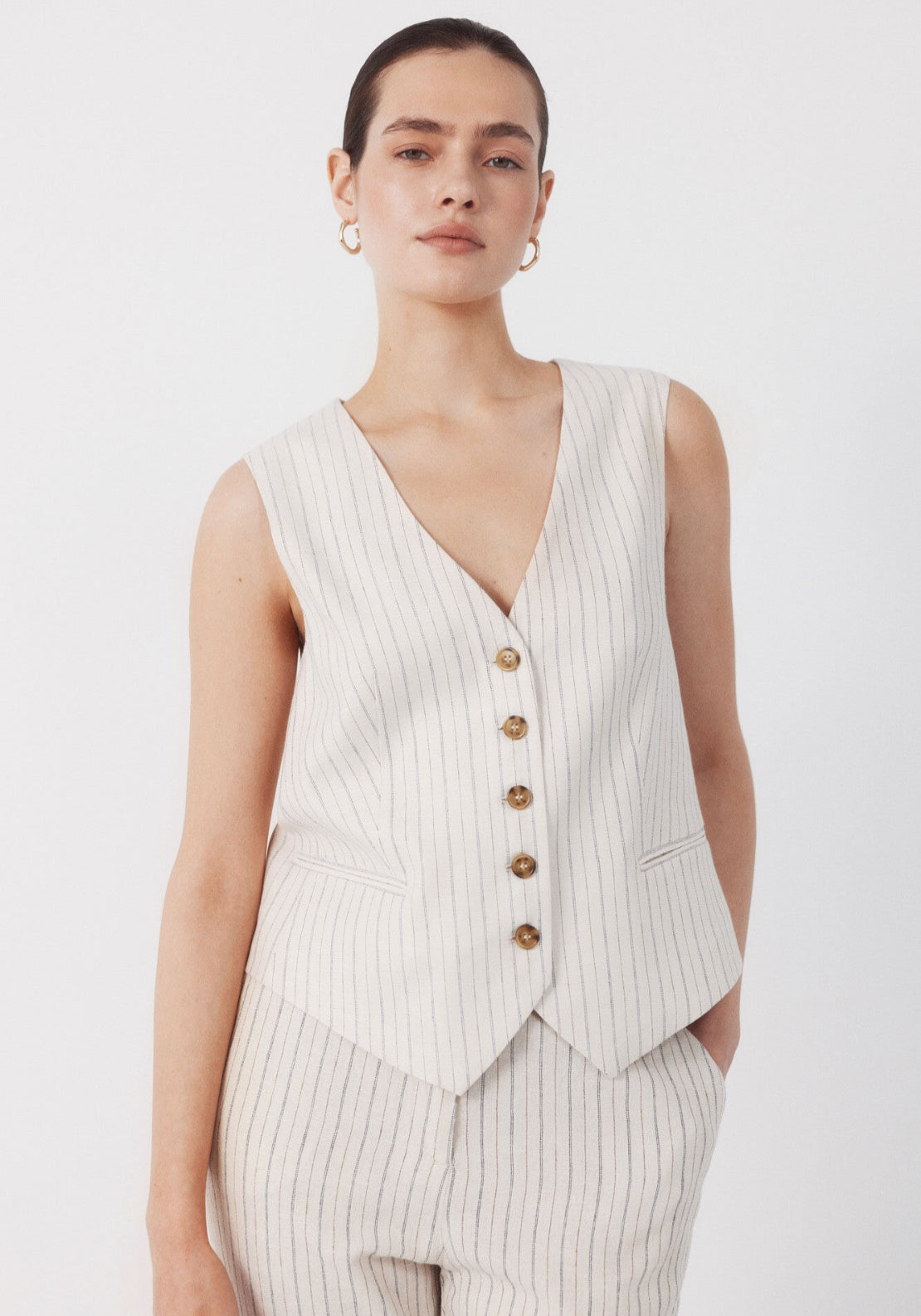 Tailored Waistcoat - White Print