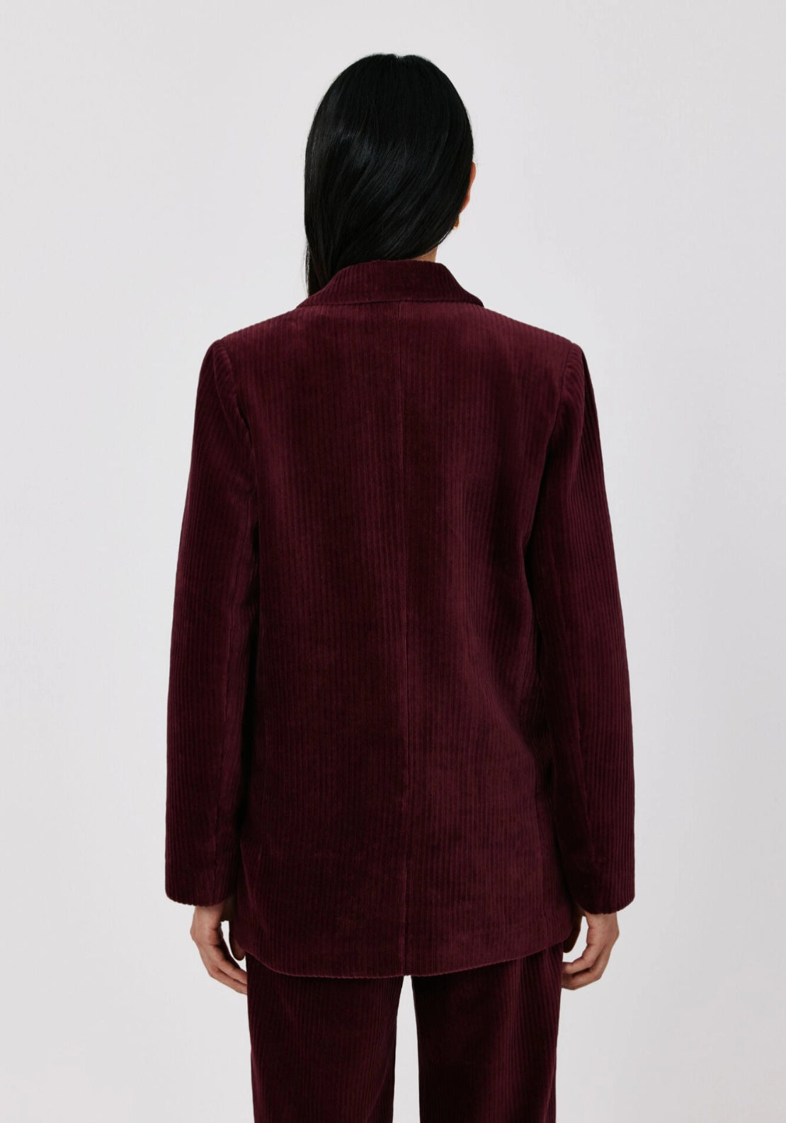 Soft Corduroy Double Breasted Blazer - Red