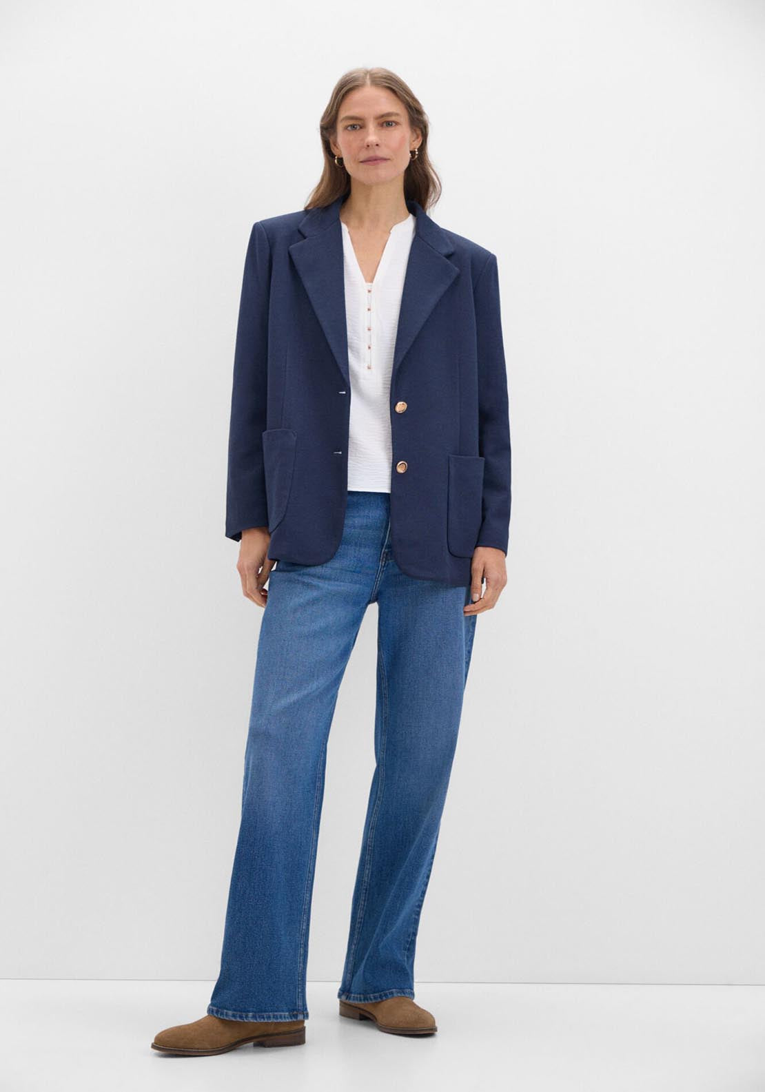 Cortefiel Pique Blazer - Navy 7 Shaws Department Stores