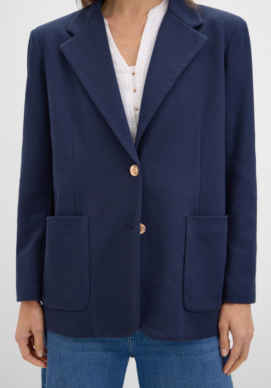 Cortefiel Pique Blazer - Navy 4 Shaws Department Stores