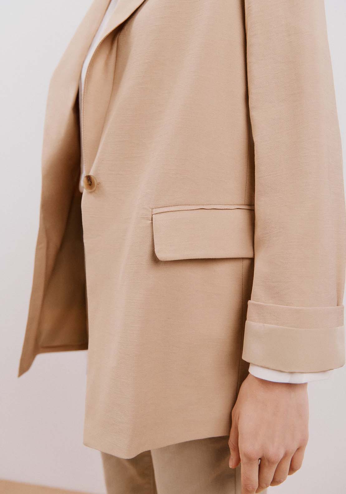 Cortefiel Light blazer - Beige/camel 4 Shaws Department Stores