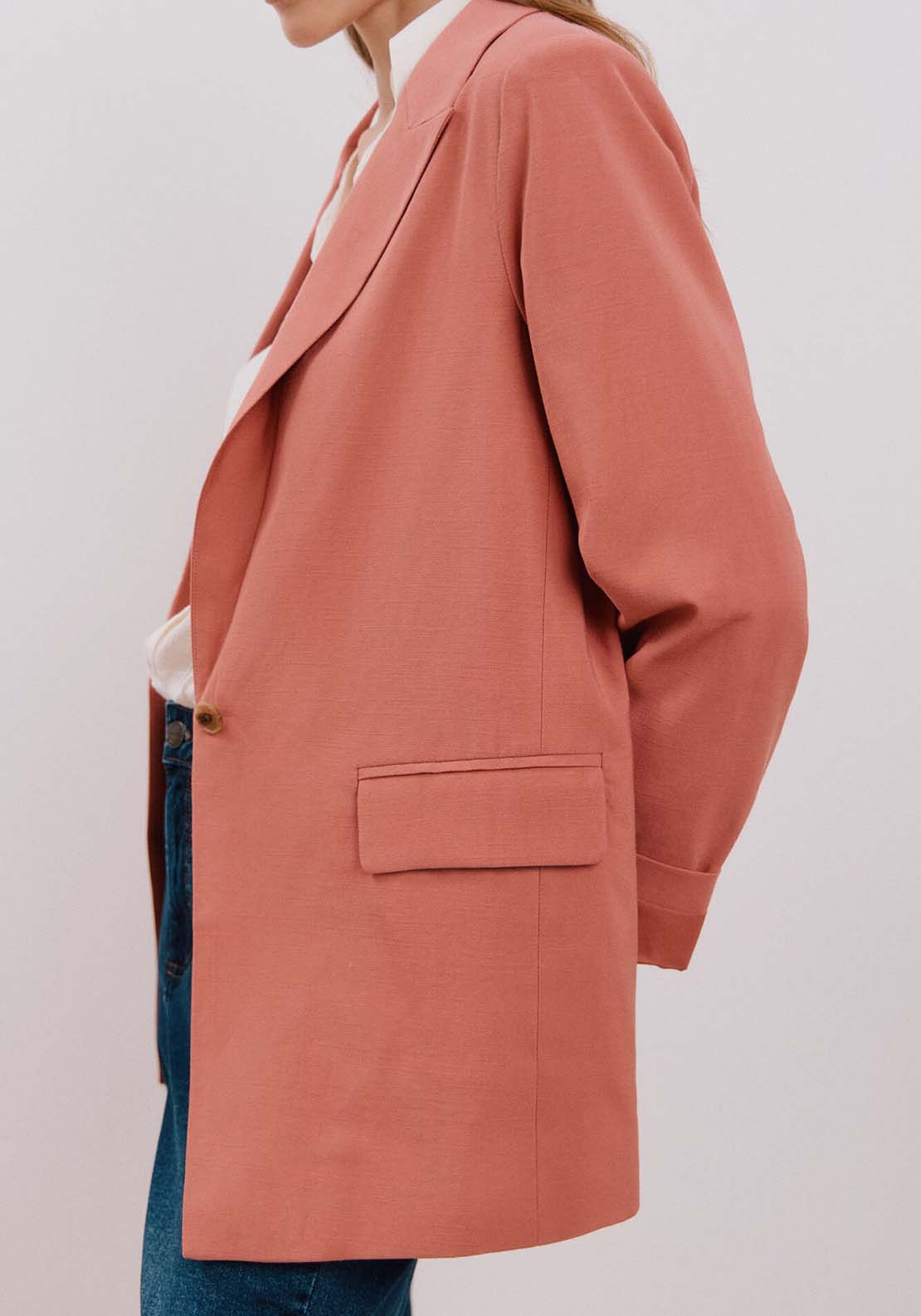 Cortefiel Light blazer - Pink 3 Shaws Department Stores