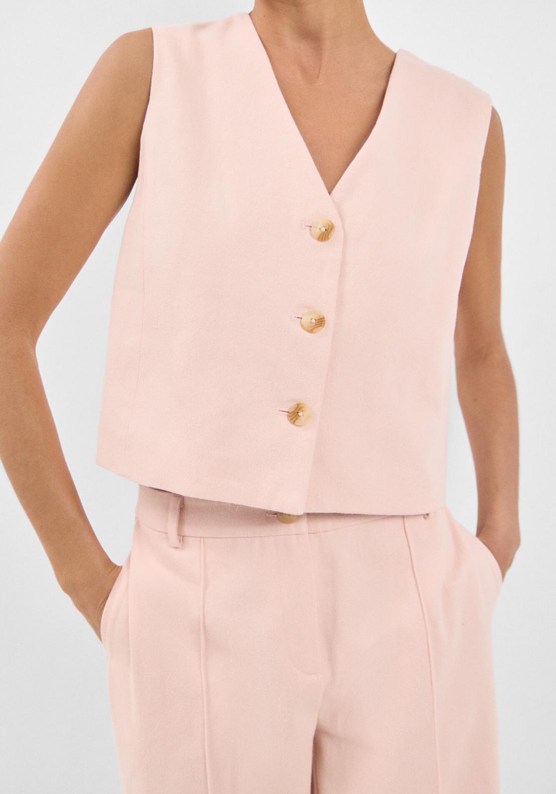 Cortefiel Dress Vest - Pink 1 Shaws Department Stores