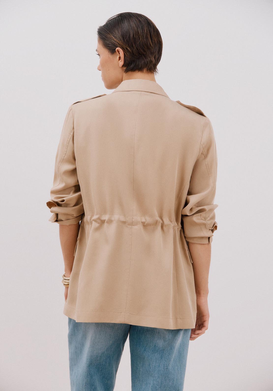 Cortefiel Safari Style Jacket - Beige/camel 4 Shaws Department Stores