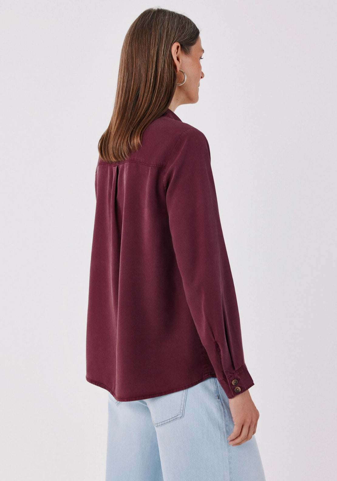 Soft Lyocell Cargo Shirt - Maroon