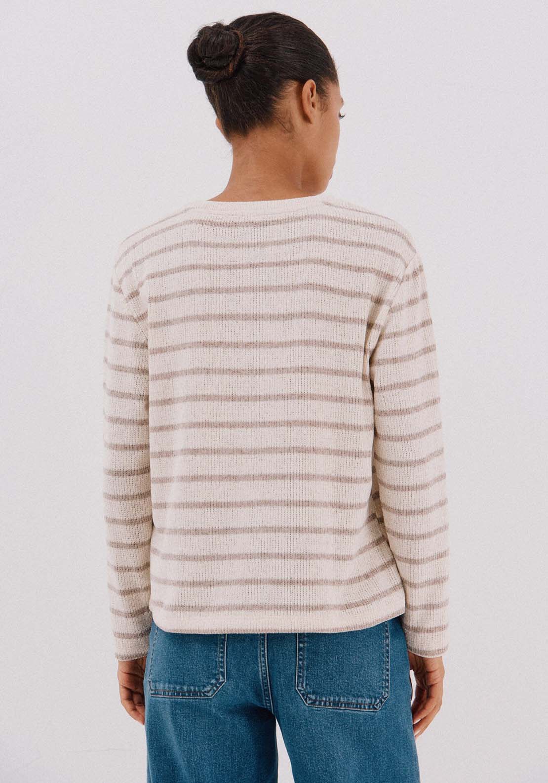 Striped Chenille T-Shirt - Brown