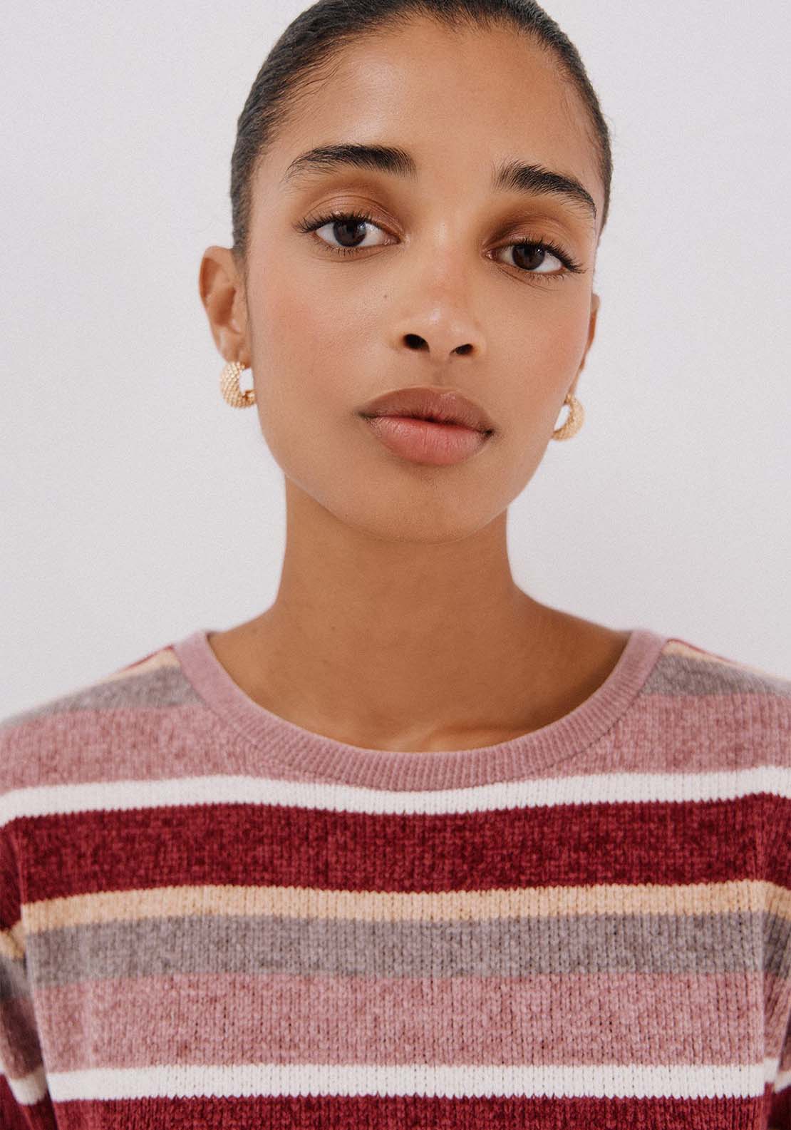 Striped Chenille T-Shirt - Multicolour