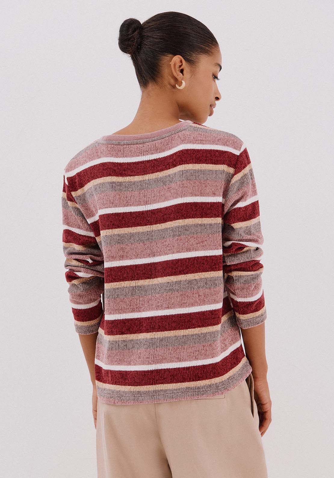 Striped Chenille T-Shirt - Multicolour