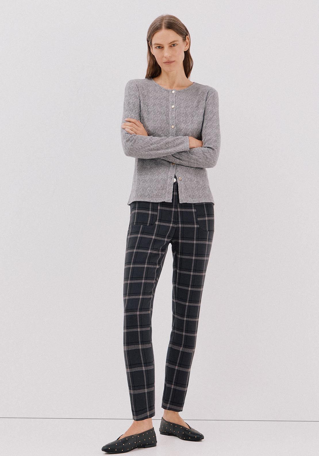Houndstooth Jacket - Grey