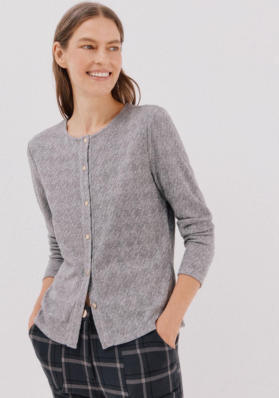 Houndstooth Jacket - Grey