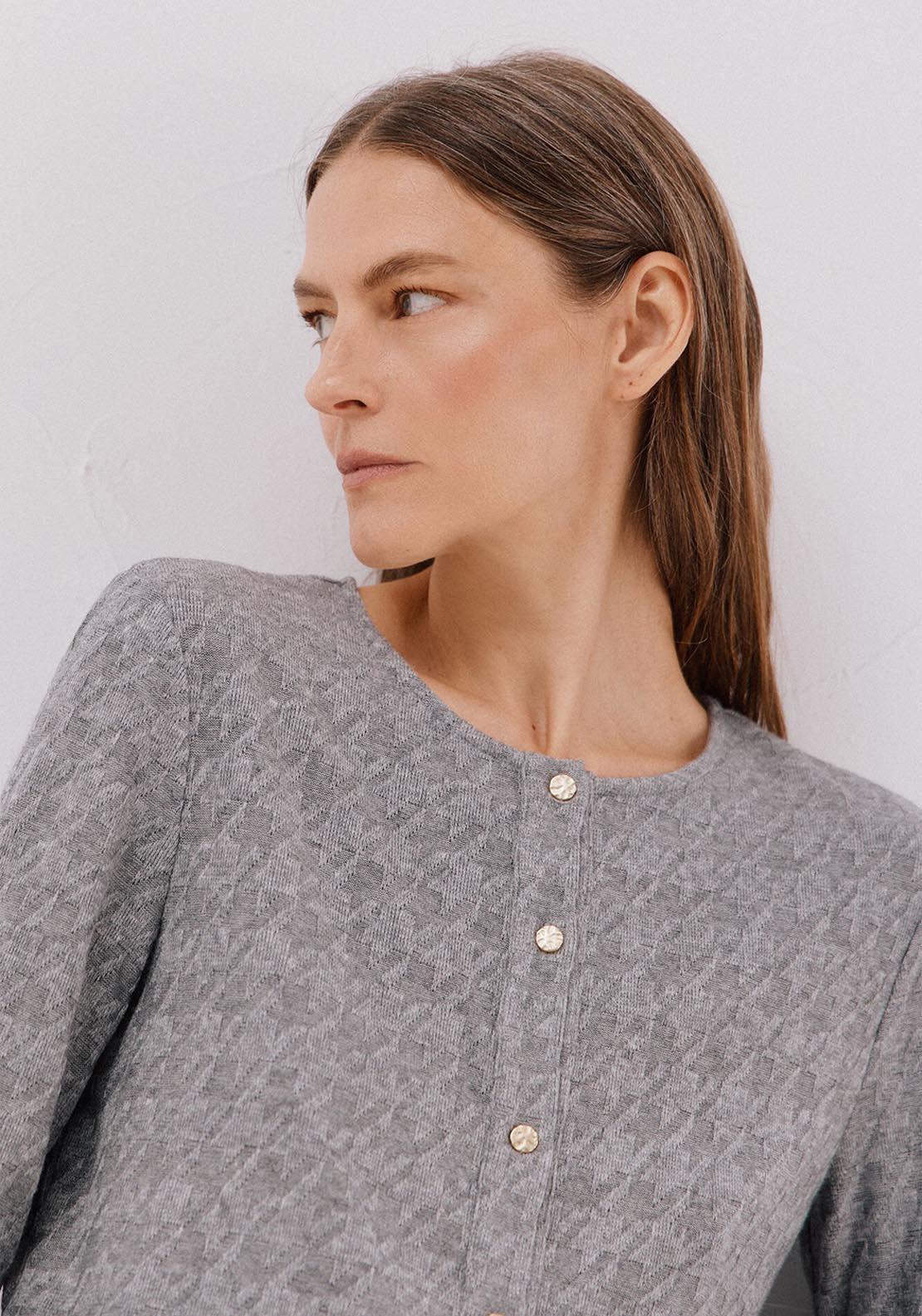 Houndstooth Jacket - Grey