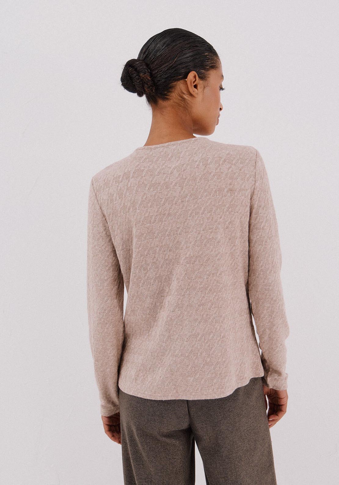 Houndstooth Jacket - Cream