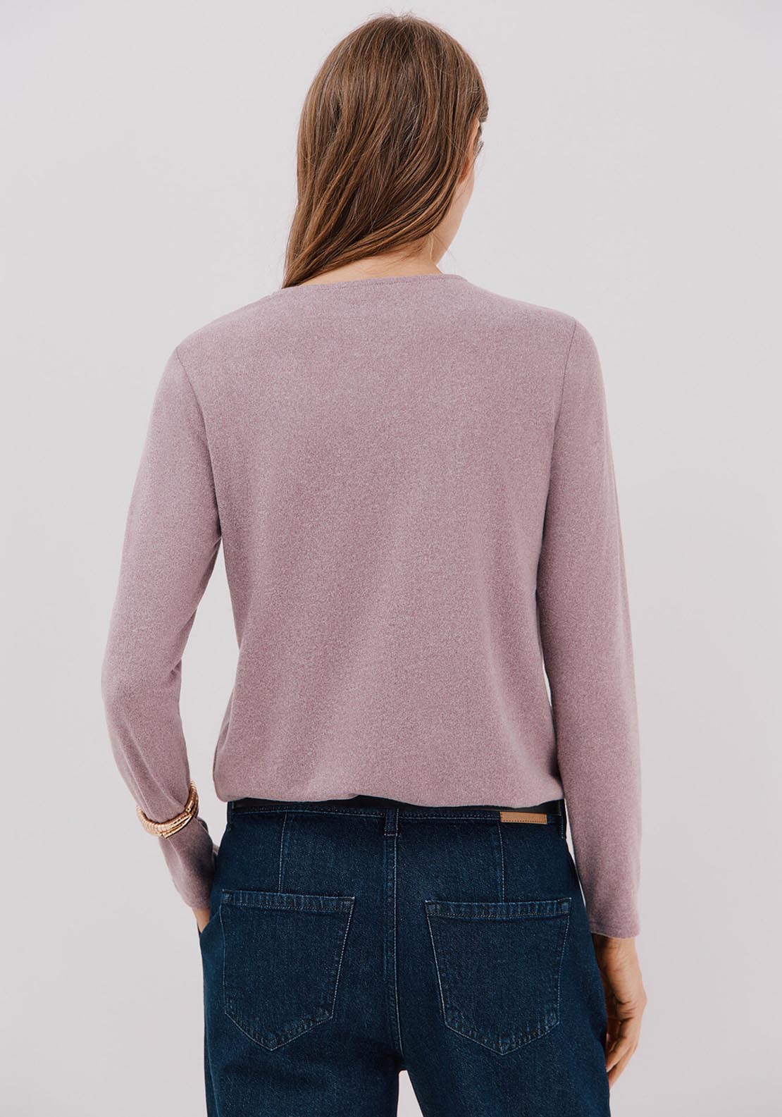 Rhinestone Detail T-Shirt - Purple