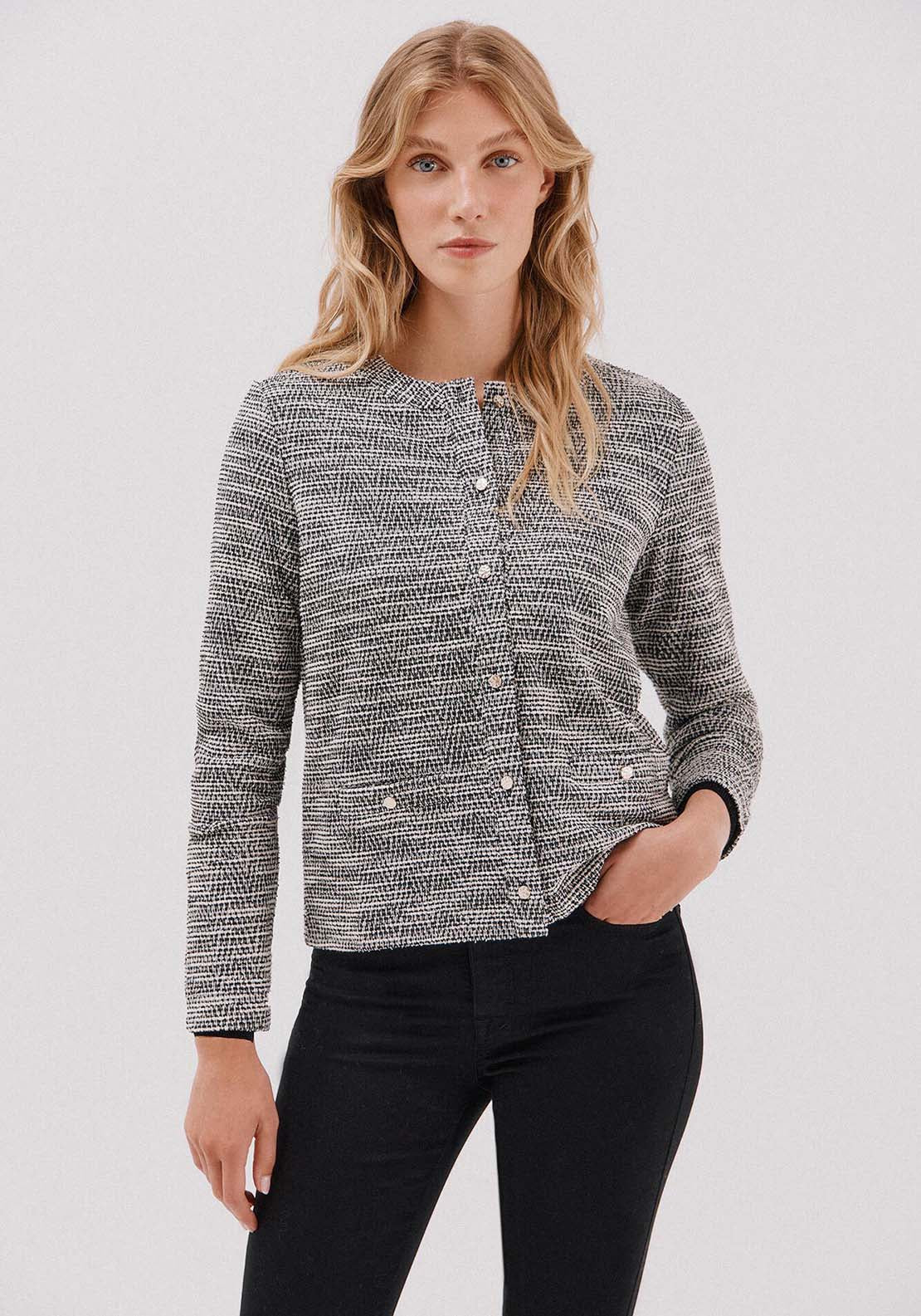 Tweed Cardigan - White