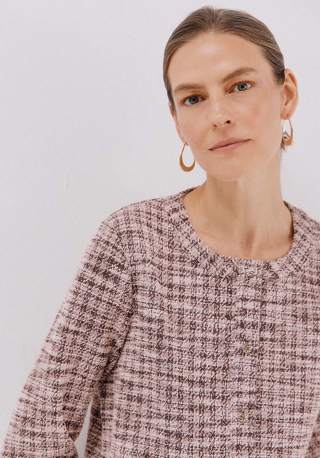 Tweed Cardigan - Brown