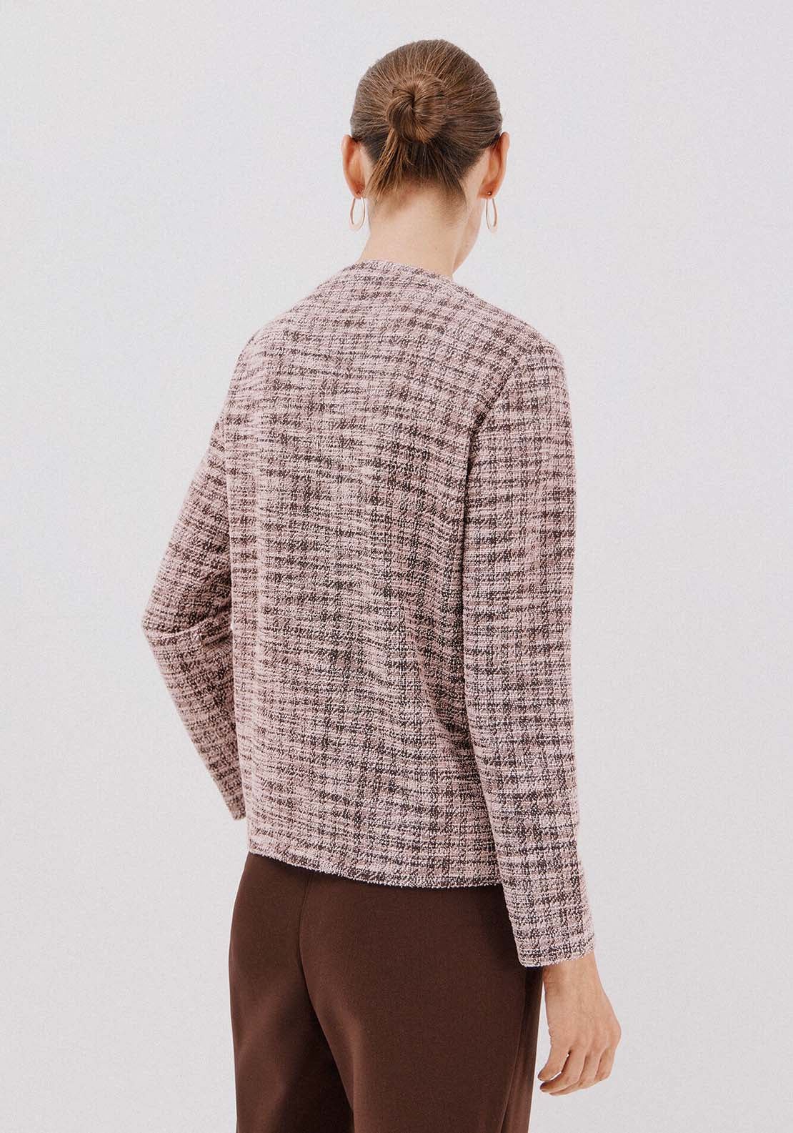 Tweed Cardigan - Brown