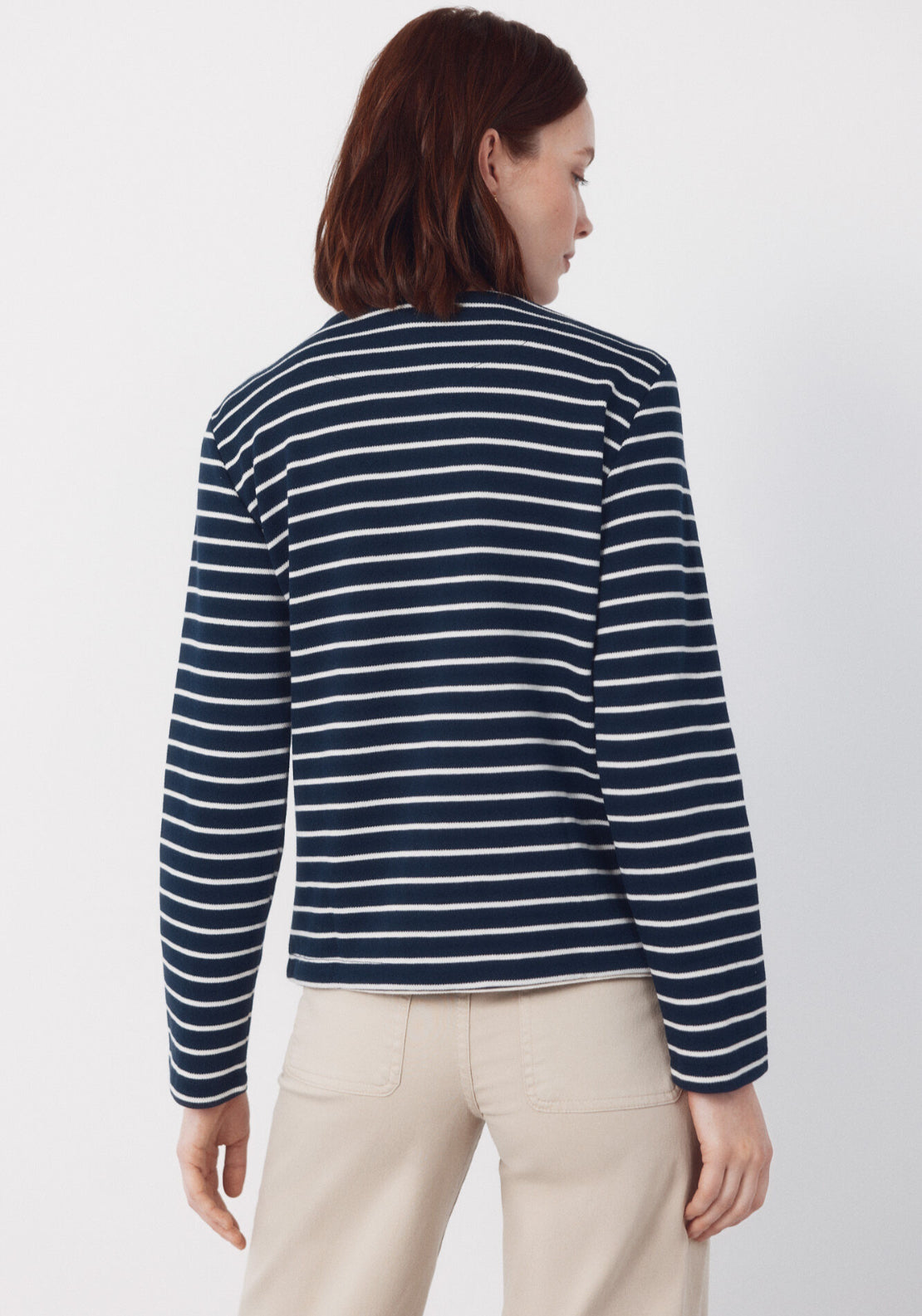 Cortefiel Rebecca Piping Contrast Cardigan - Blue 2 Shaws Department Stores