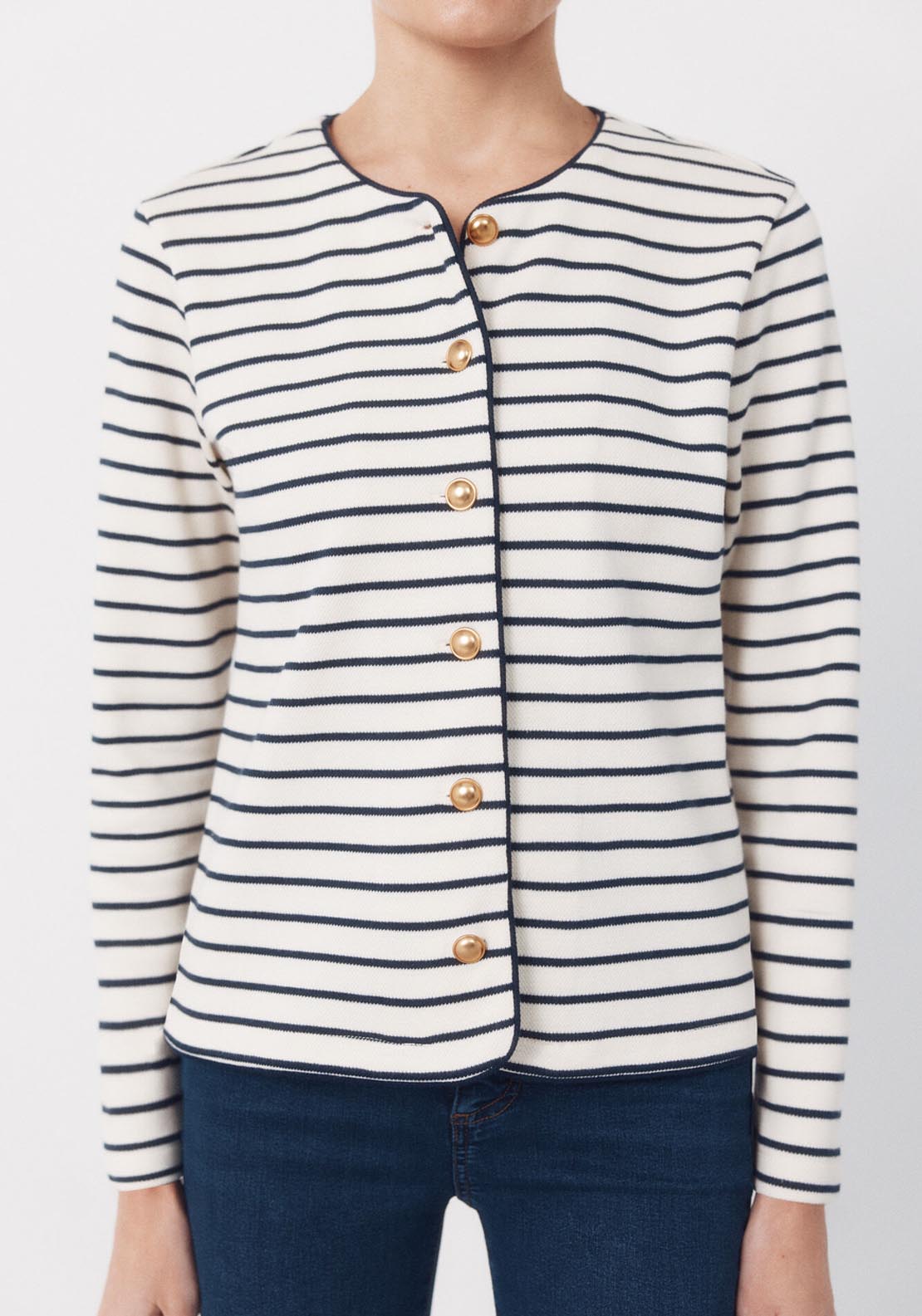 Rebecca Piping Contrast Cardigan - Burgundy