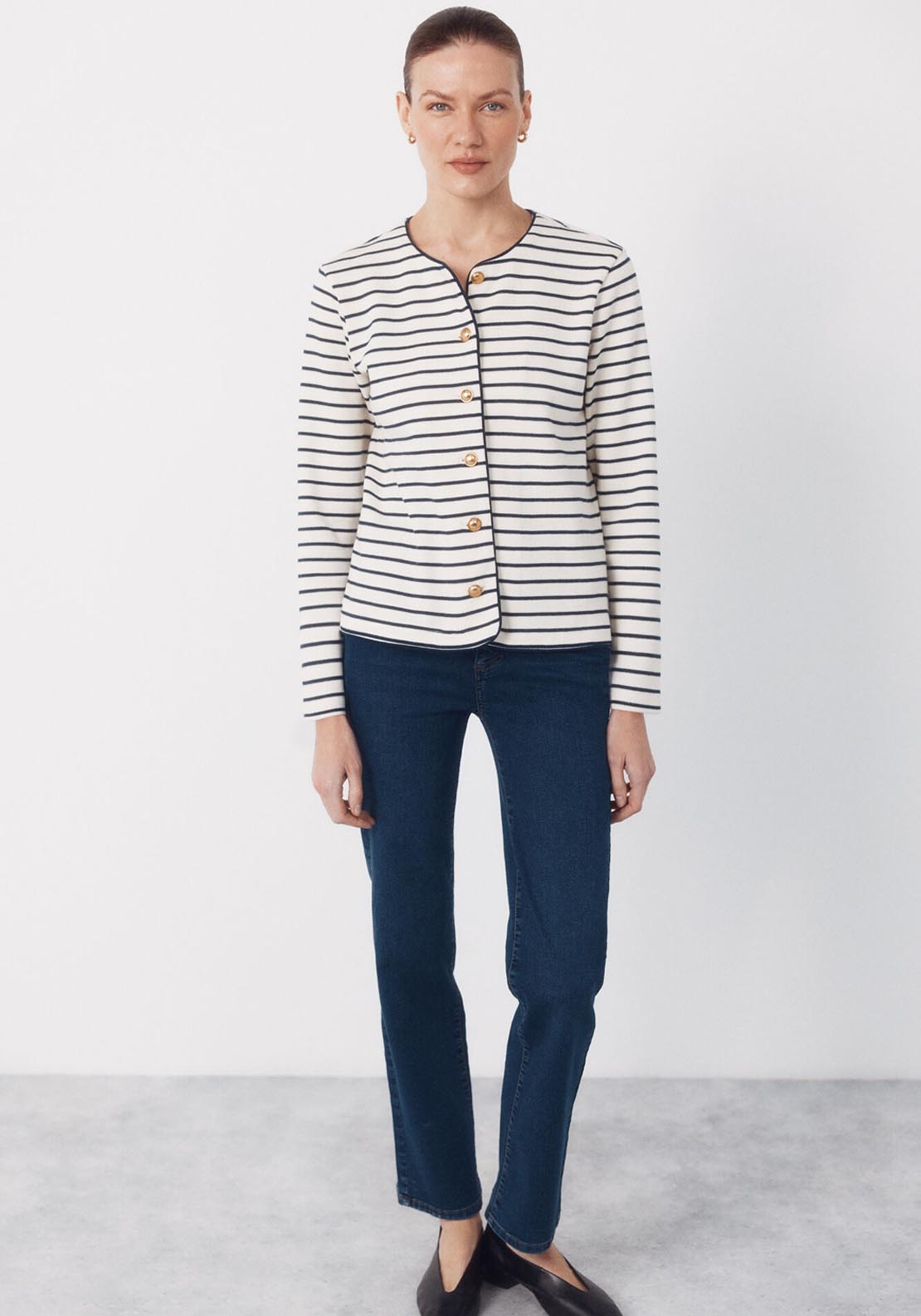 Rebecca Piping Contrast Cardigan - Burgundy