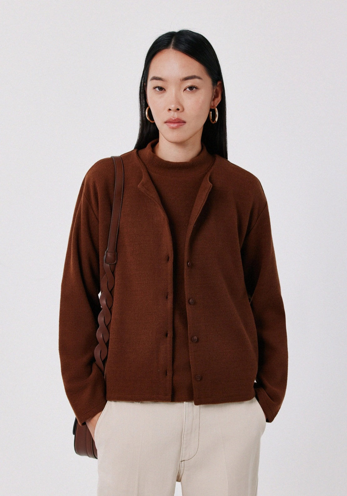 Cropped Knit Bolero - Tan