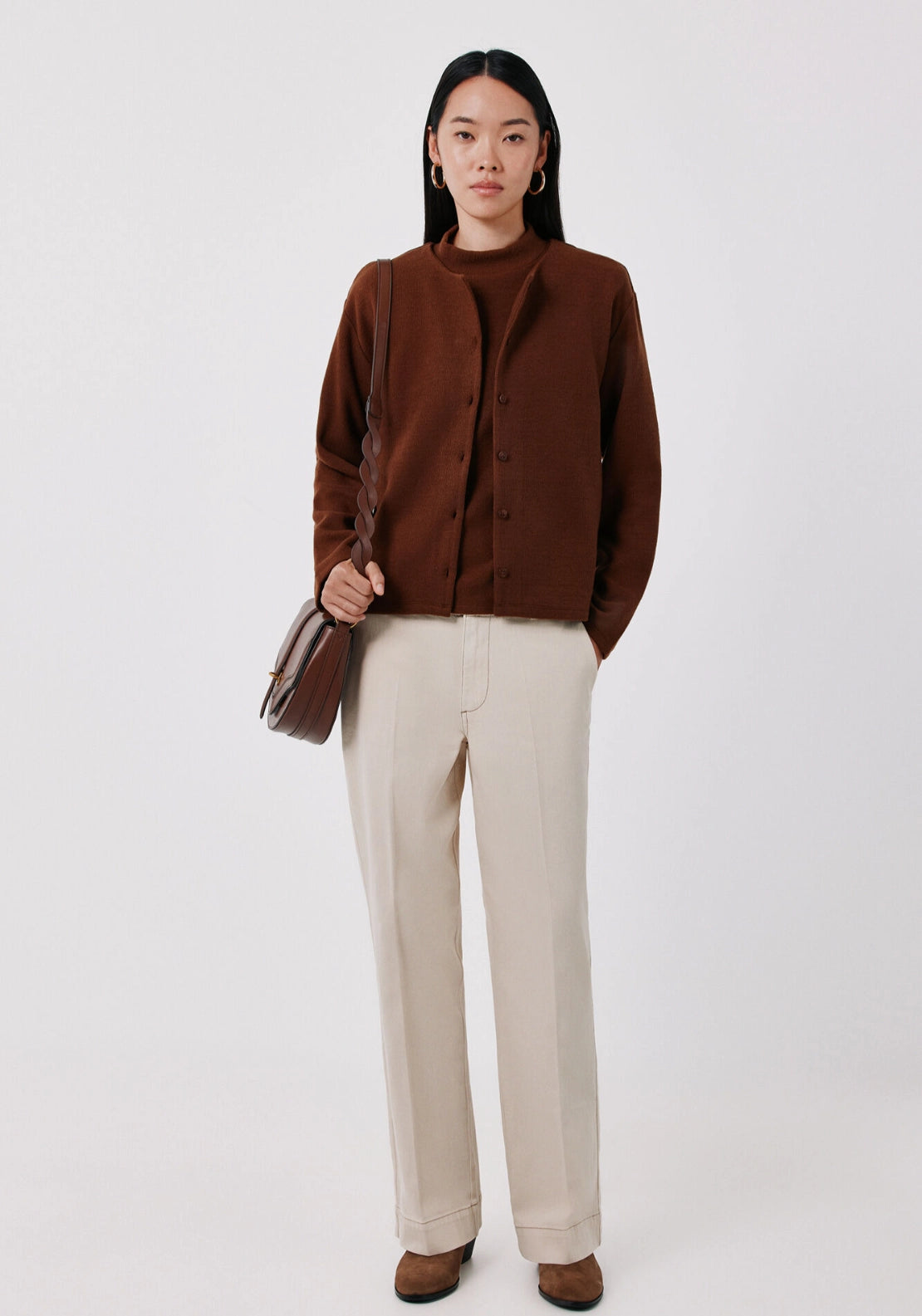 Cropped Knit Bolero - Tan