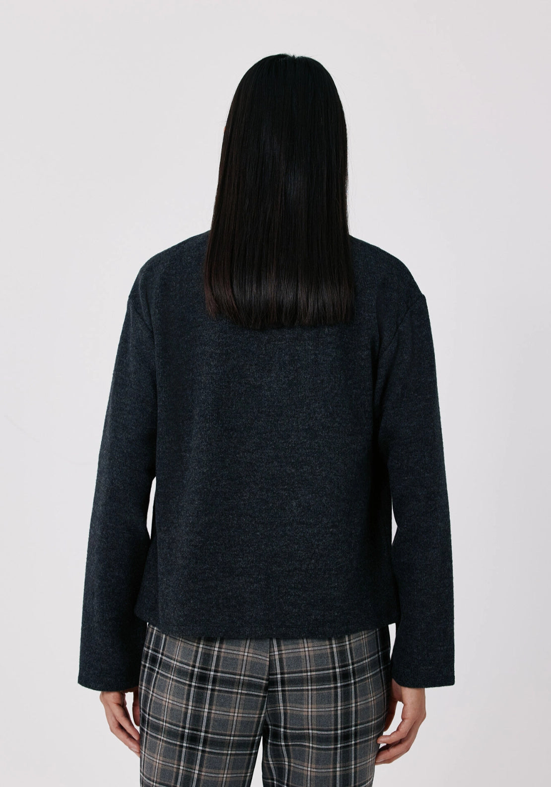 Cropped Knit Bolero - Charcoal Grey