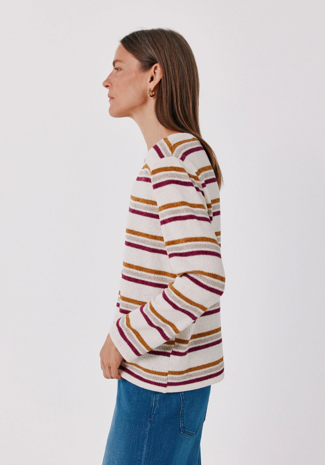 Soft Chenille V Neck Top - Multicoloured