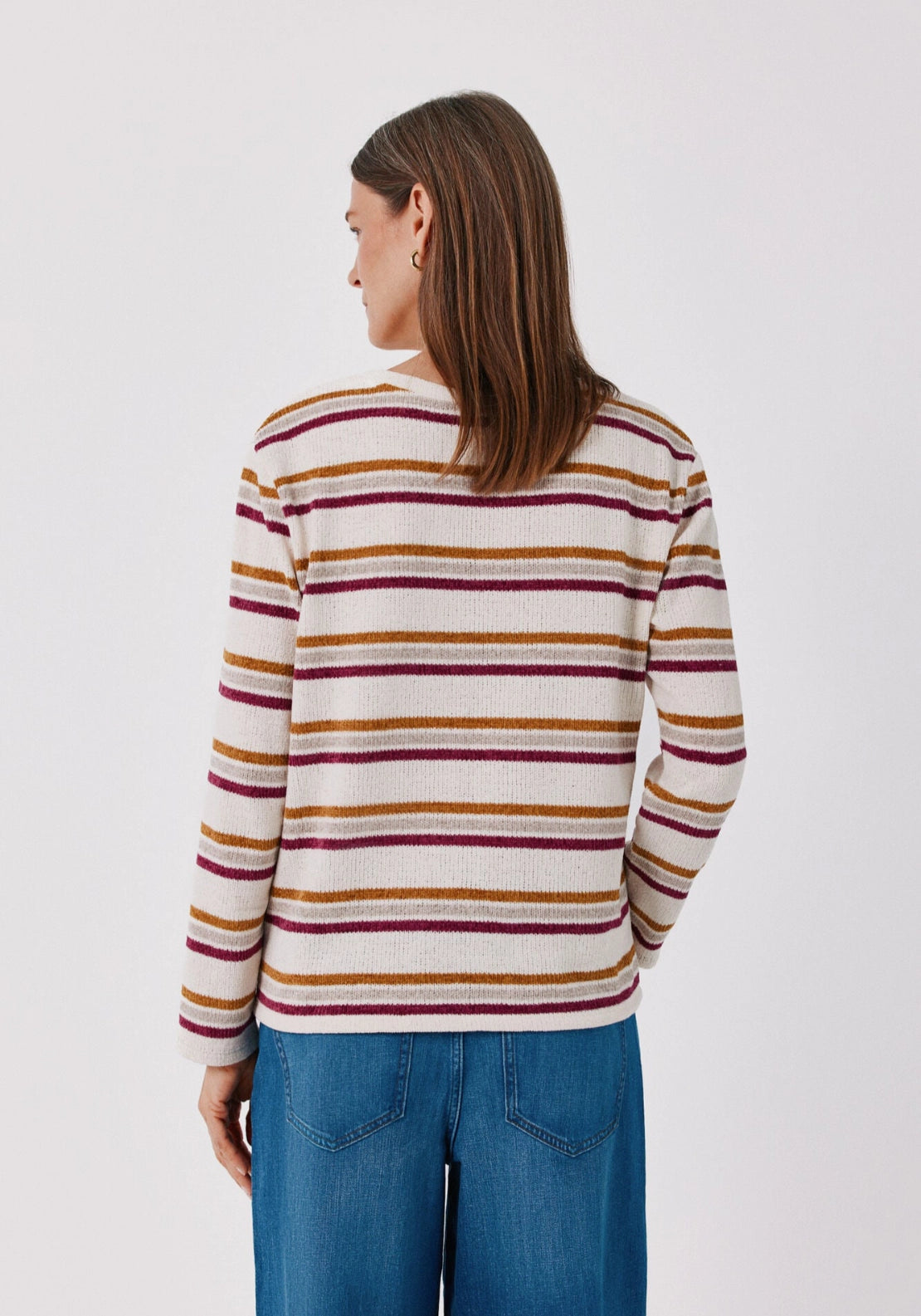 Soft Chenille V Neck Top - Multicoloured