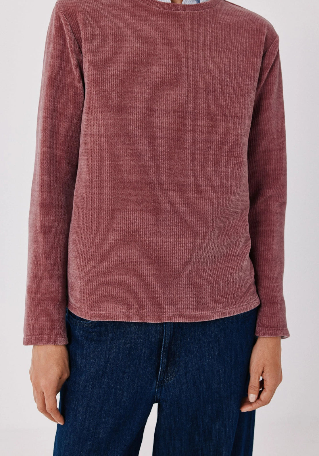 Soft Chenille Crew Neck Top - Wine