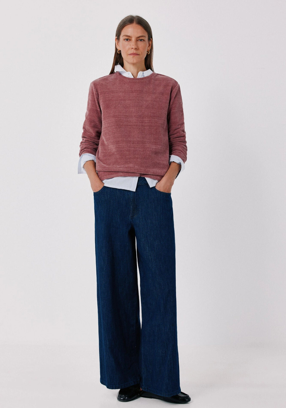 Soft Chenille Crew Neck Top - Wine