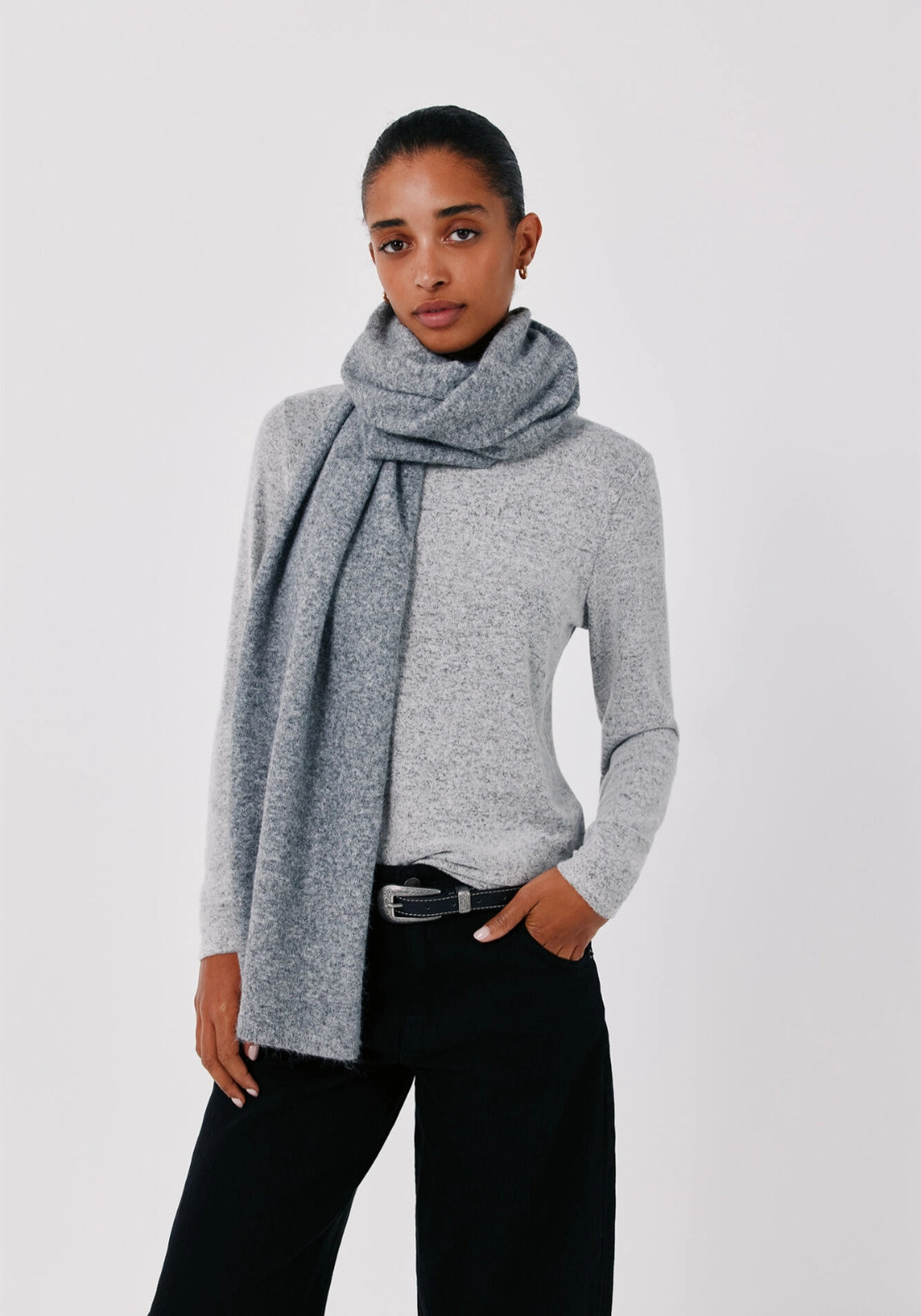 Cortefiel Box Fit Sweater - Medium Grey 1 Shaws Department Stores