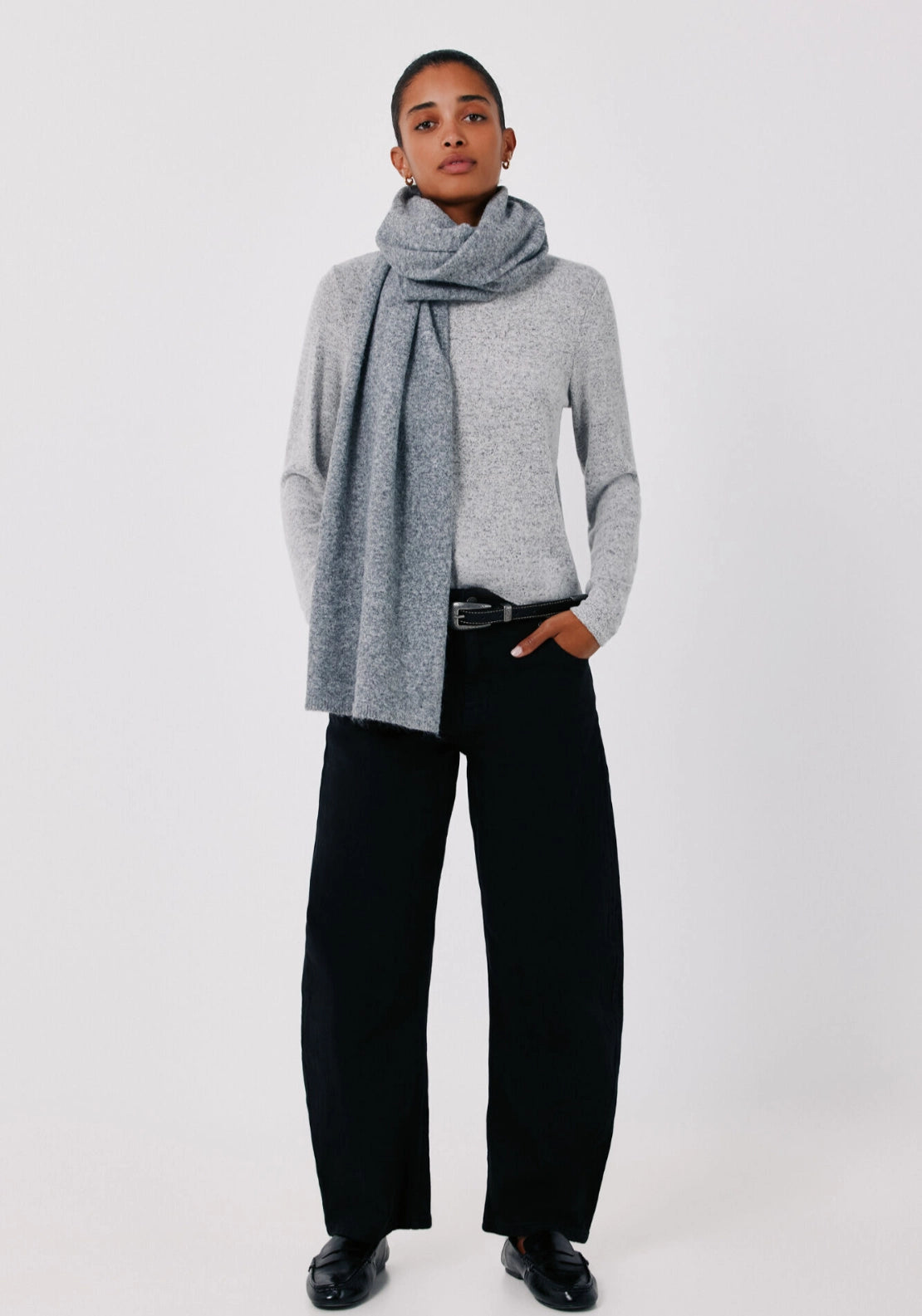 Cortefiel Box Fit Sweater - Medium Grey 2 Shaws Department Stores