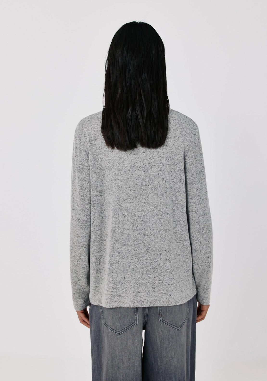 Warm V-Neck Sweater - Medium Grey