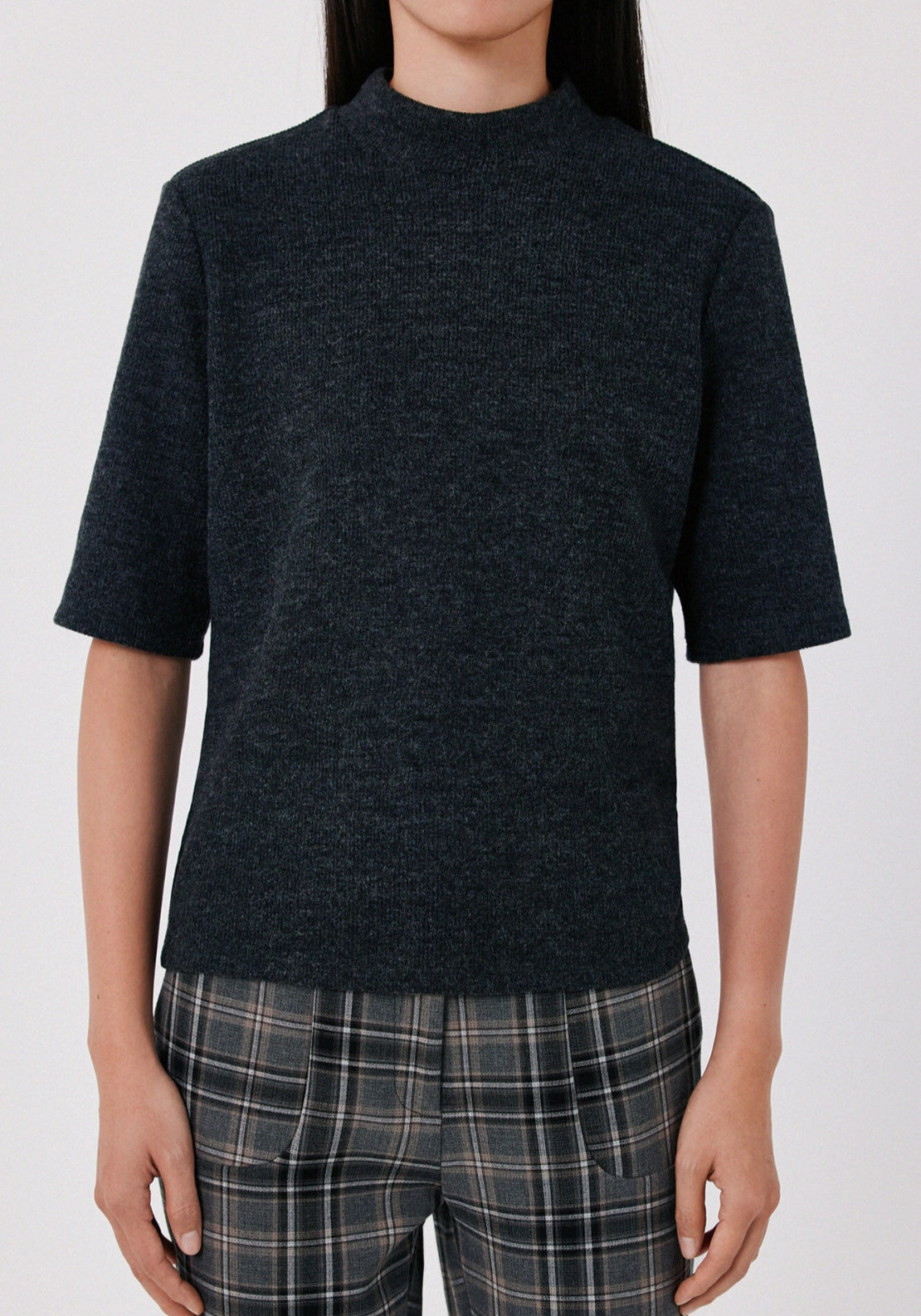 Perkins Neck Short Sleeve Sweater - Charcoal Grey