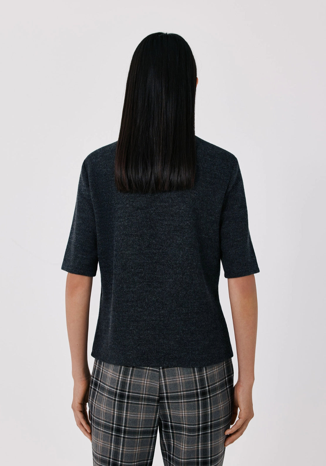 Perkins Neck Short Sleeve Sweater - Charcoal Grey