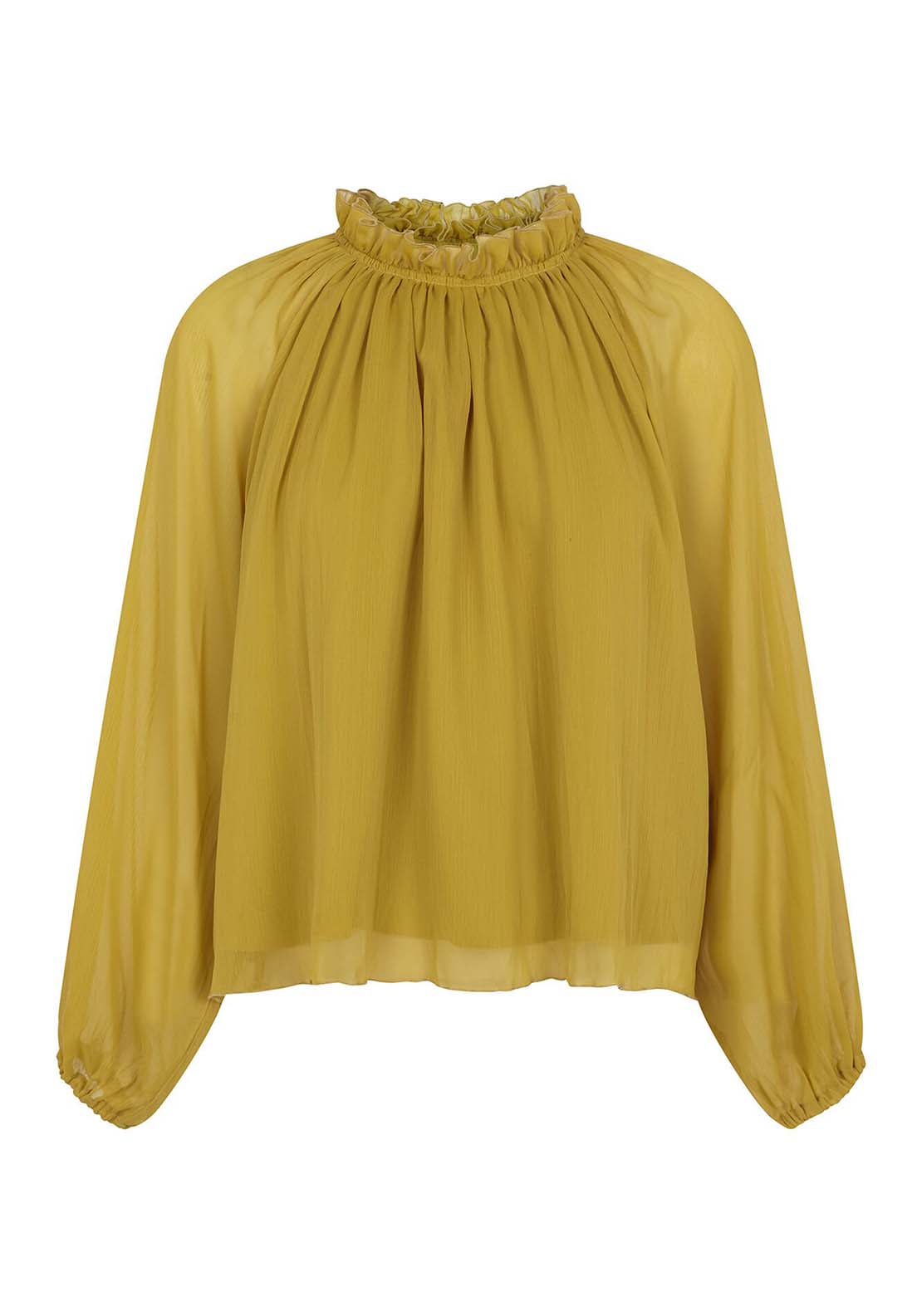 Flowy Gathered Blouse - Green