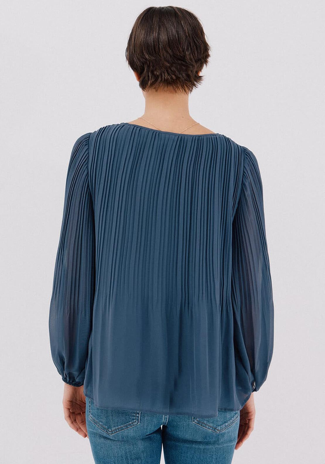 Pleated Blouse - Blue