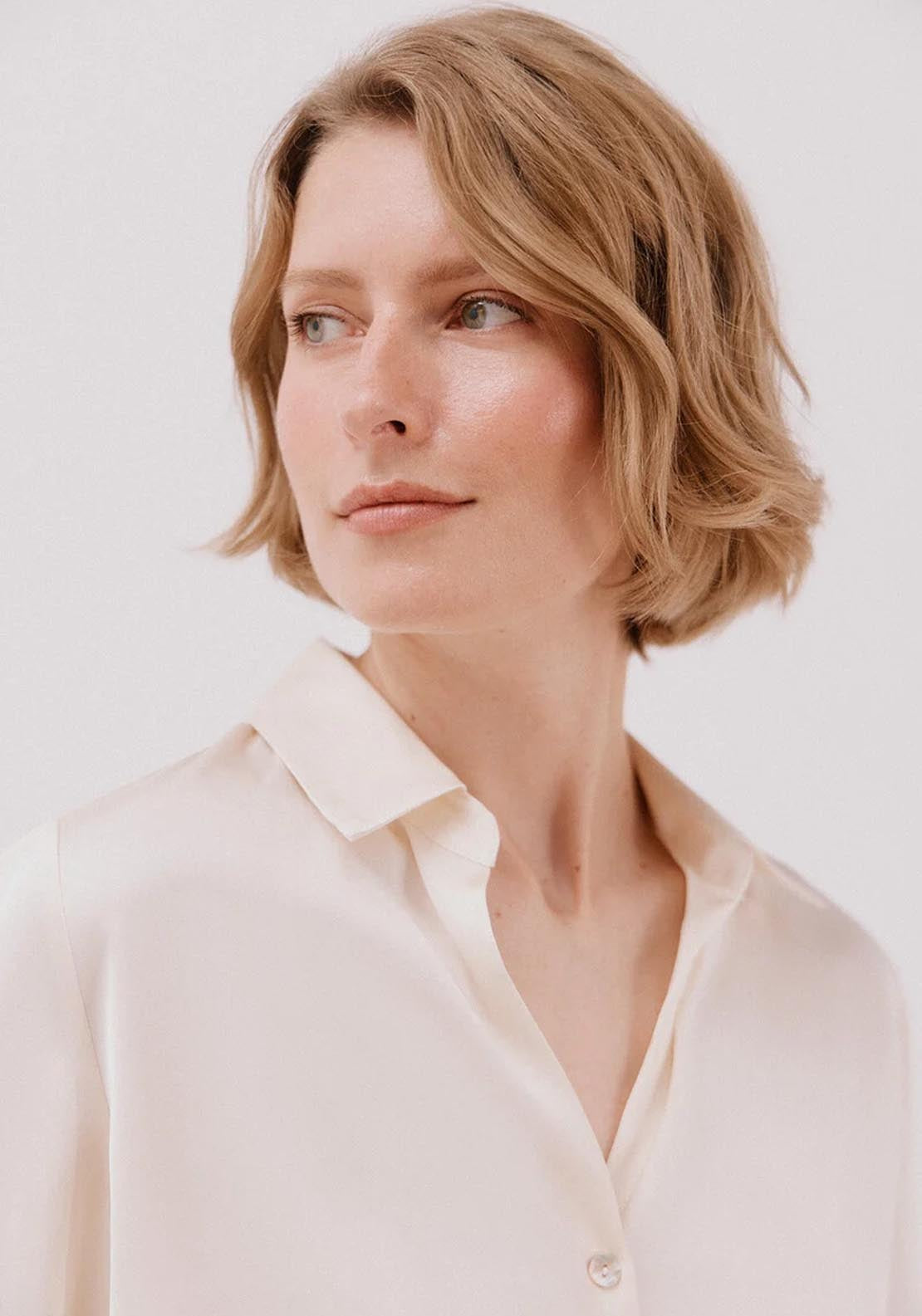 Satin Finish Shirt - Cream