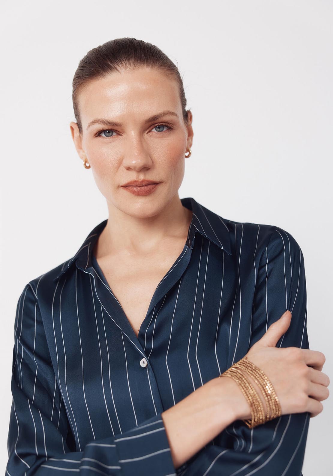 Satin Finish Shirt - Blue