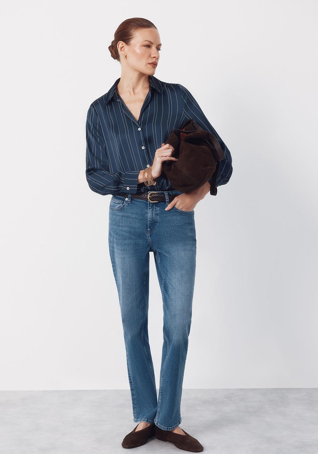 Satin Finish Shirt - Blue