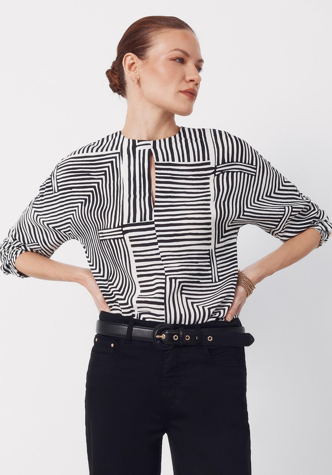Printed Top - Burgundy