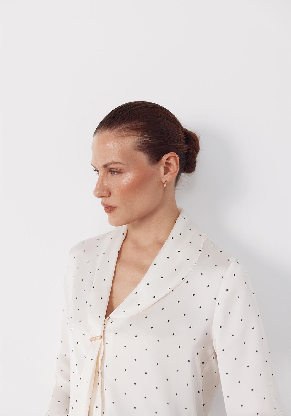 Satin Blouse With Bow - Burgundy