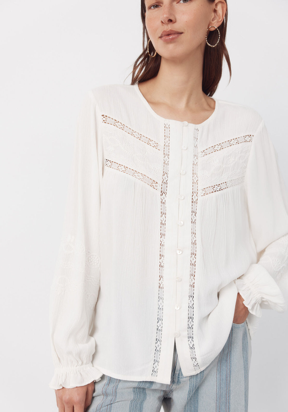 Embroidered Blouse - Cream