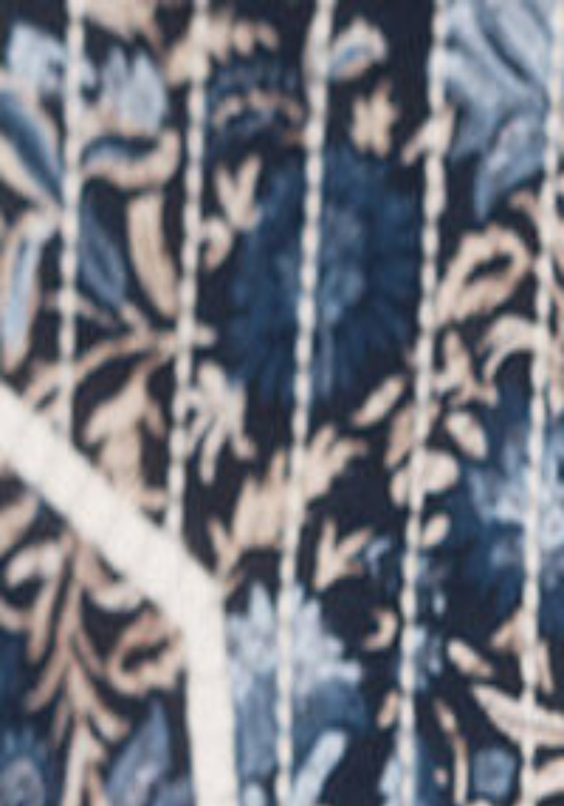 Padded Mandarin Blouse - Blue