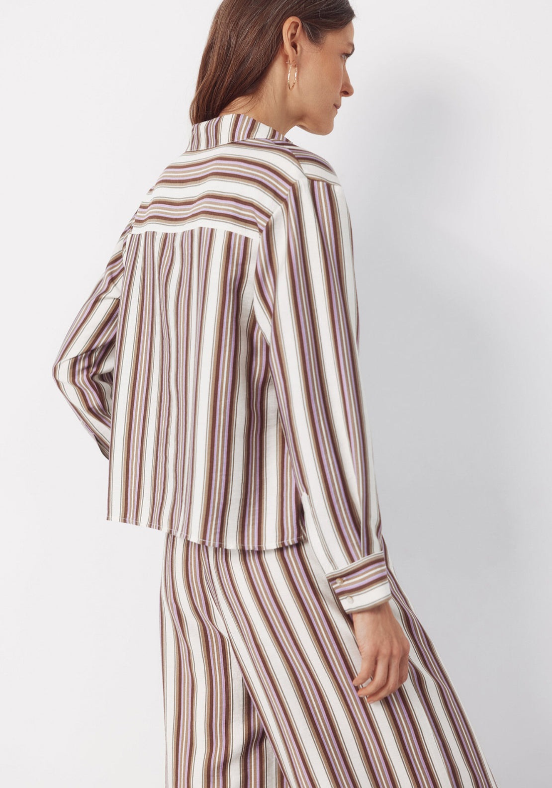 Striped Shirt - Brown Print